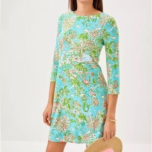 NWT Lilly Pulitzer Sz XL Ophelia Swing Dress Freshwater Blue Sunbathers Bliss